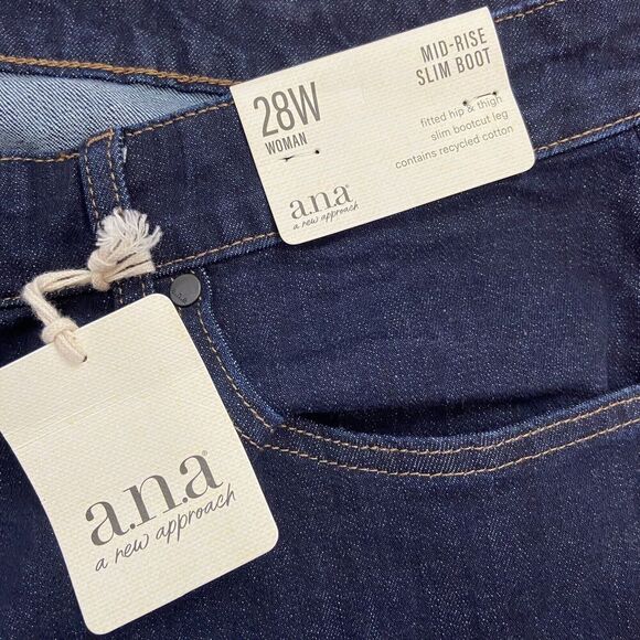 a.n.a Mid Rise Slim Bootcut Jeans Size 28W - Picture 5 of 13